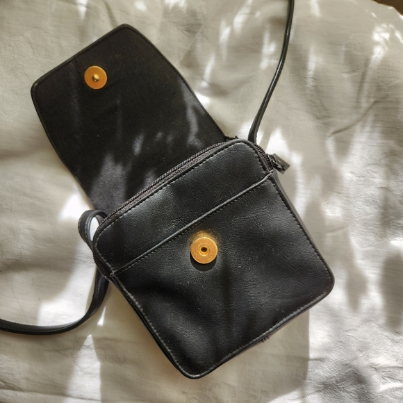 Square Dark Blue Vintage Leather Purse - Picture 3 of 7